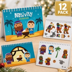 Nativity Scene Sticker Books -12 Pack
