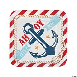 Nautical Baby Shower Dinner Plates 8 Pk