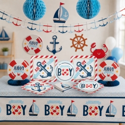 *Nautical Boy Shower Complete Party Kit for 24