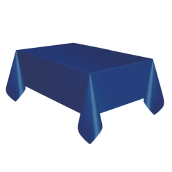 True Navy Rectangular Plastic Table Cover 54
