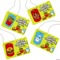 BFF Food Pair Necklaces with Exchange Cards-24Pk
