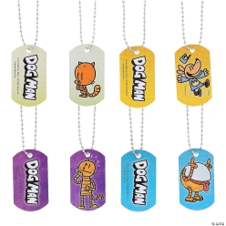 Dog Man Character Metal Dog Tag Necklaces-12Pk
