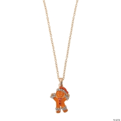 Gingerbread Man Christmas Metal Necklaces-3Pk