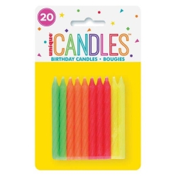70% OFF: Glow Party Neon Cake Candles - 20 PK