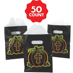 60% OFF: Neon Glow Christian Pumpkin Goody Bags 50pk