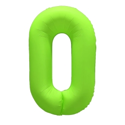 Number 0 Neon Green Number Balloon