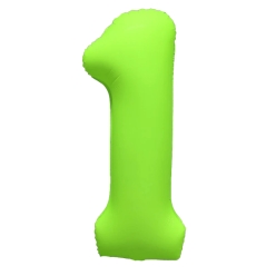 Number 1 Neon Green Number Balloon