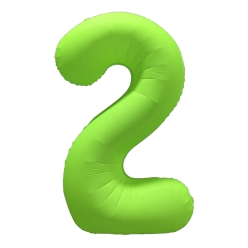 Number 2 Neon Green Number Balloon