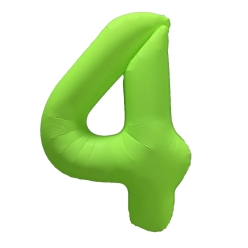 Number 4 Neon Green Number Balloon