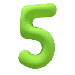 Number 5 Neon Green Number Balloon