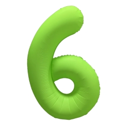 Number 6 Neon Green Number Balloon
