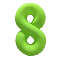Number 8 Neon Green Number Balloon