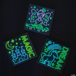 Glow-in-the-Dark Neon Magical Creatures Notepads-24Pk