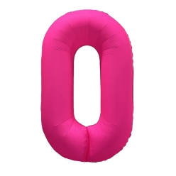 Number 0 Neon Pink Number Balloon