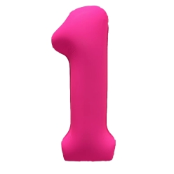 Number 1 Neon Pink Number Balloon