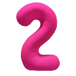 Number 2 Neon Pink Number Balloon