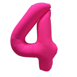 Number 4 Neon Pink Number Balloon
