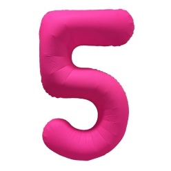 Number 5 Neon Pink Number Balloon