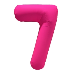 Number 7 Neon Pink Number Balloon