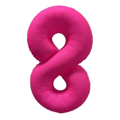 Number 8 Neon Pink Number Balloon