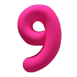 Number 9 Neon Pink Number Balloon
