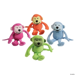 Plush Neon Monkeys - 12 Pk