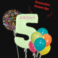 Glow PERSONALIZED Name & Age Balloon Bouquet