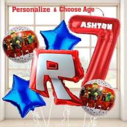 Roblox PERSONALIZED Name & Single Age Balloon Bouquet