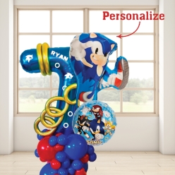 Sonic 6 Ft Airfill Personalized Balloon Column Kit