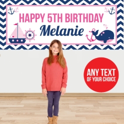 Nautical Girl PERSONALIZED Giant Vinyl Keepsake Banner
