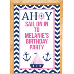 Nautical Girl PERSONALIZED Giant Vinyl Keepsake Door Sign