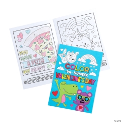 Valentine's Day Colour by Number Activity Books - 24Pk