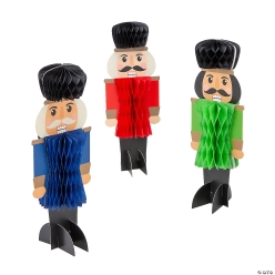 Nutcracker Christmas Honeycomb Centerpieces-3Pk