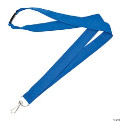 Blue Nylon Lanyards - 12 Pk
