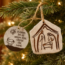 Nativity Ornaments with Card - 12 Pack