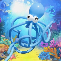 Octopus Blue 13pc Airfill Balloon Kit