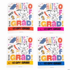 Peanuts Graduation Rubber Bracelets with Card for 24