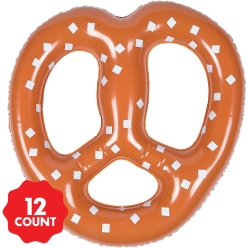 Oktoberfest Big 38cm Inflatable Vinyl Pretzels - 12 Pack
