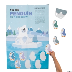 Arctic Wonderland Pin the Penguin on the Iceberg Game