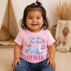 One-der the Sea Personalized Light Pink T-shirt