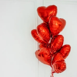 Orange Hearts Balloon Bouquet - 8pk