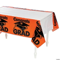 Graduation - Orange Congrats Grad Tablecloth