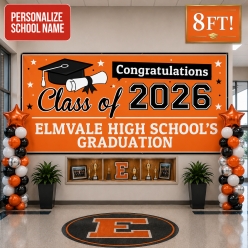 Grad Orange PERSONALIZED Gigantic 8FT Vinyl Keepsake Banner