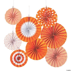 Orange Hanging Fan Assortment-8Pk