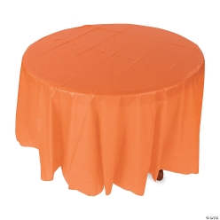 Orange Round Plastic Tablecloth