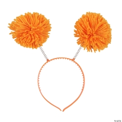Orange Team Spirit Pom-Pom Head Boppers-6Pk