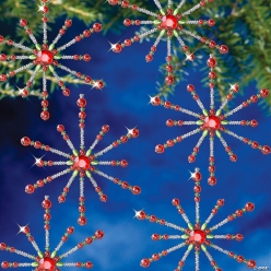 Beaded Starburst Plastic Christmas Ornament Craft Kits-6Pk