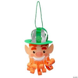 Leprechaun 3D Paper Strip Ornament Craft Kit-12Pk