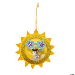 Bright Yellow Sun Shaker Ornament Craft Kit-12Pk