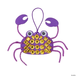 Disco Crab Mosaic Rhinestone Ornament Craft Kit-12Pk